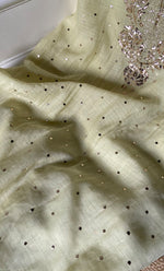 将图像加载到图库查看器中, Hunar Women's Lakhnavi Handcrafted Mul Chanderi Unstitched Kurta And Dupatta Set- HONC0300736
