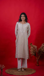 Load image into Gallery viewer, Nargish Women's Lucknowi Handcrafted Cotton Chikankari Kurti - HONC0171350