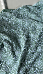 Load image into Gallery viewer, Women's Lakhnavi Handcrafted Pure Silk Georgette Chikankari Suit Material - HONC0260019