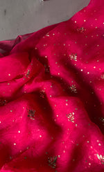 将图像加载到图库查看器中, Marifa Women's Lakhnavi Handcrafted Pure Organza Chikankari Unstitched Kurta And Dupatta Set- HONC0290692