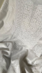 Load image into Gallery viewer, Women's Lakhnavi Handcrafted Chanderi Silk Chikankari Unstitched Kurti Fabric - HONC0191288