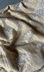 将图像加载到图库查看器中, Women's Lakhnavi Handcrafted Tissue Chanderi Unstitched Kurta And Dupatta Set - HONC0278193