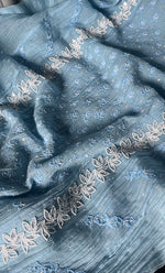 Load image into Gallery viewer, Saziya Women's Lakhnavi Handcrafted Mul Chanderi Semi - Stitched Kurta And Dupatta Set - HONC0300395