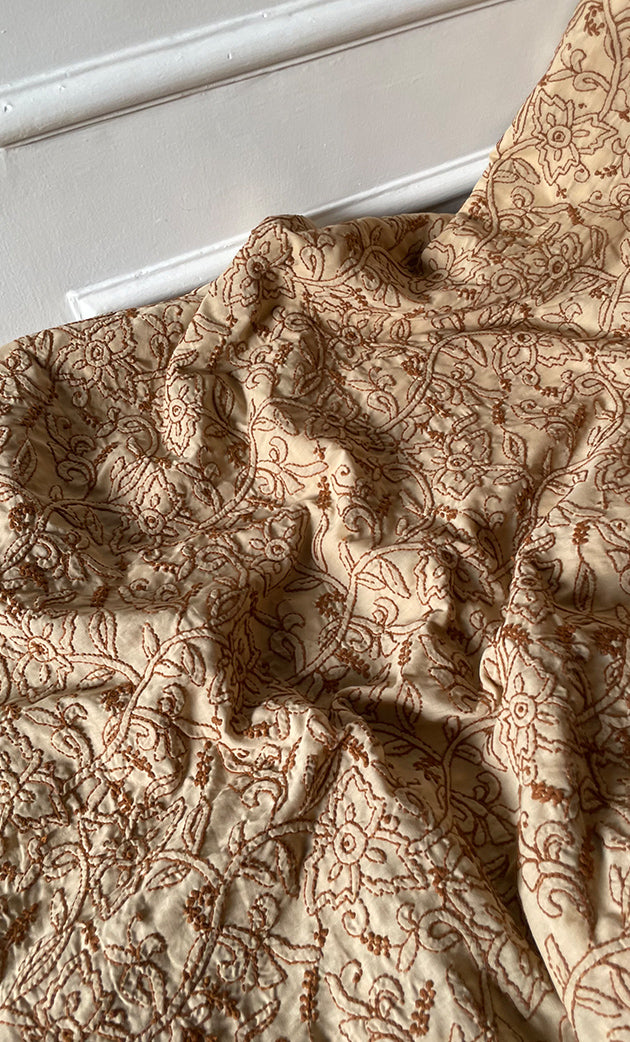 Women's Lakhnavi Handcrafted Unstitched Cotton Chikankari Suit Material - HONC0173411