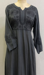 Load image into Gallery viewer, Sabana Women's Lucknowi Handcrafted Muslin Chikankari Anarkali Dress - HONC0149480