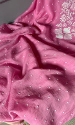 Load image into Gallery viewer, Jazba Women's Lakhnavi Handcrafted Mul Chanderi UnStitched Kurta And Dupatta Set - HONC0301688