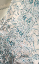 Load image into Gallery viewer, Women's Lakhnavi Handcrafted Modal Cotton Chikankari Unstitched Kurti Fabric - HONC0325224