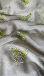 Load image into Gallery viewer, Titlee Women's Lakhnavi Handcrafted Mul Chanderi Unstitched Kurta And Dupatta Set - HONC0284777