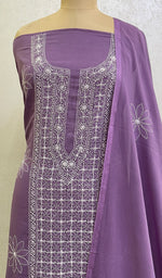 Load image into Gallery viewer, Women's Lakhnavi Handcrafted Cotton Chikankari Kurta And Dupatta Set- HONC0154884