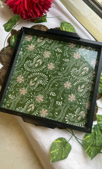 Load image into Gallery viewer, Chikankari Tray with Four Coasters - HONC0228429