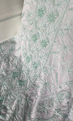 Load image into Gallery viewer, Women's Lakhnavi Handcrafted Cotton Chikankari Unstitched Kurti Fabric - HON0318050