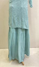 将图像加载到图库查看器中, Women's Lucknowi Handcrafted Viscose Georgette Chikankari Kurta Gharara Set - HONC0195680