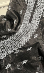 Load image into Gallery viewer, Charvi Women's Lakhnavi Handcrafted Organza Chikankari Unstitched Kurti Fabric - HONC0336177