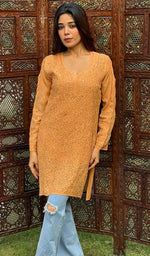 Load image into Gallery viewer, Women's Lucknowi Handcrafted Viscose Georgette Chikankari Top - HONC0227641