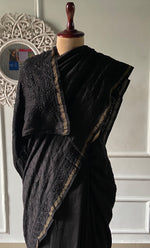 Load image into Gallery viewer, Women's Lakhnavi Handcrafted Chanderi Silk Chikankari Saree - HONC0340413