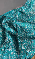 Load image into Gallery viewer, Women's Lakhnavi Handcrafted Munga Silk Chikankari Kurta And Dupatta Set- HONC0279953