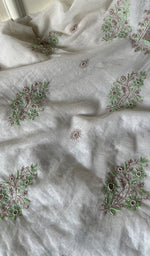 Load image into Gallery viewer, Women's Lakhnavi Handcrafted Mul Chanderi Unstitched Kurta And Dupatta Set - HONC0256377