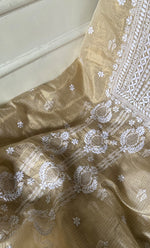 Load image into Gallery viewer, Women's Lucknowi Handcrafted Kota Chanderi Chikankari Kurta And Dupatta Set - HONC0314064