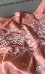 将图像加载到图库查看器中, Women's Lakhnavi Handcrafted Mul Chanderi Chikankari Full Suit Material - HONC0307424
