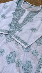 将图像加载到图库查看器中, Women's Lucknowi Handcrafted Cotton Chikankari Kurti - HONC0274389