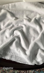 Load image into Gallery viewer, Women's Lakhnavi Handcrafted Unstitched Cotton Chikankari Kurta Dupatta Set - HONC0326101