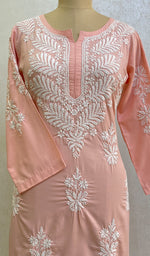 Load image into Gallery viewer, Cotton Pink Lucknowi Chikankari kurta