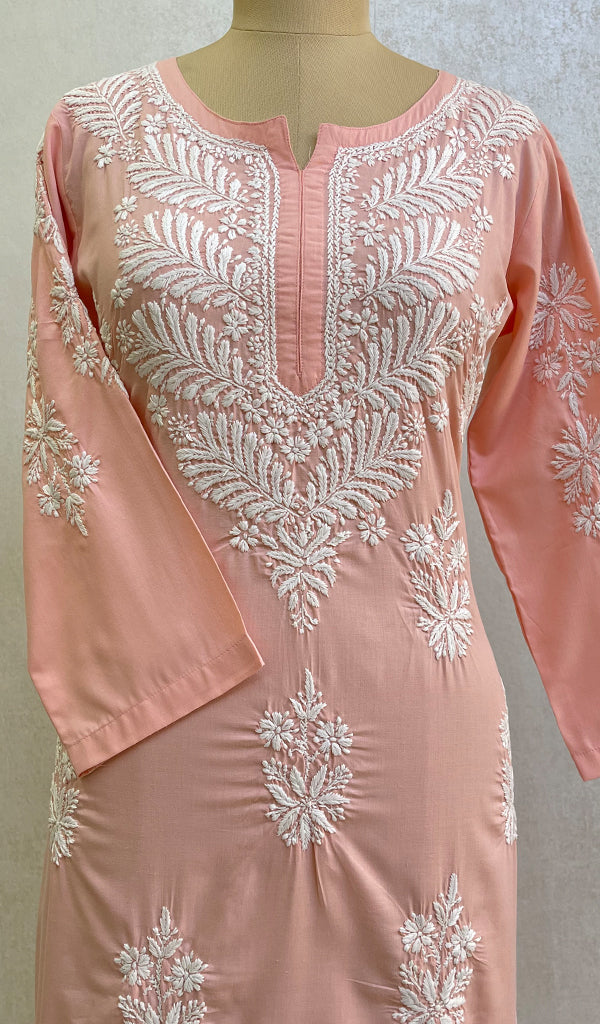 Cotton Pink Lucknowi Chikankari kurta