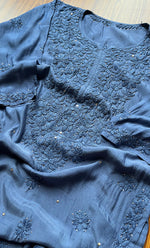 将图像加载到图库查看器中, Women's Lakhnavi Handcrafted Muslin Chikankari Kurti - HONC0175667