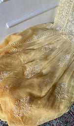 将图像加载到图库查看器中, Women's Lucknowi Handcrafted Kota Cotton Chikankari Semi Stitched Kurta And Dupatta Set - HONC0318330