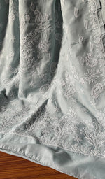 Load image into Gallery viewer, Fairoz Women's Lakhnavi Handcrafted Cotton Chikankari Saree - HONC0232514