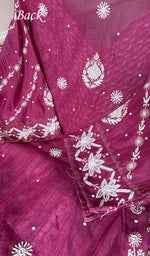 Load image into Gallery viewer, Aarushi Women's Lakhnavi Handcrafted Mul Chanderi Semi - stitched Chikankari Full Suit Material - HONC0360091