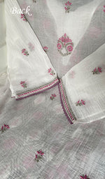 Load image into Gallery viewer, ‹› Women's Lakhnavi Handcrafted Mul Chanderi Semi - Stitched Kurta And Dupatta Set - HONC0365520