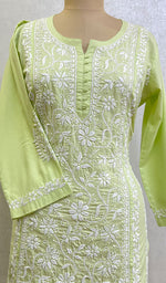 Load image into Gallery viewer, Women's Lucknowi Handcrafted Cotton Chikankari Kurti - HONC0141285