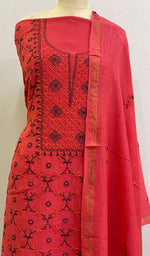 Load image into Gallery viewer, Women's Lakhnavi Handcrafted Maheshwari Mul Chanderi Kurta And Dupatta Set - HONC0172457