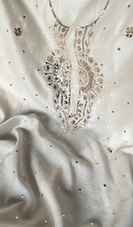 Load image into Gallery viewer, Women's Lucknowi Handcrafted Chanderi Silk Unstitched Chikankari Kurta and Dupatta Set- HONC0254109