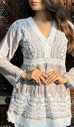 Load image into Gallery viewer, Alshifa Women's Lakhnavi Handcrafted Modal Cotton Chikankari Top - HONC0266101