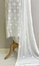 Load image into Gallery viewer, Women's Lucknowi Handcrafted Viscose Georgette Chikankari Kurta And Dupatta Set - HONC0162705