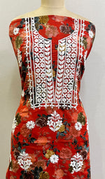 Load image into Gallery viewer, Women's Lakhnavi Handcrafted Cotton Chikankari Unstitched Kurti Fabric - HONC0180630