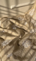 Load image into Gallery viewer, Women's Lakhnavi Handcrafted Tissue Chanderi Unstitched Kurta And Dupatta Set - HONC0284699