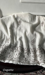 Load image into Gallery viewer, Saanvi Women's Lakhnavi Handcrafted Mul Chanderi Unstitched Kurta And Dupatta Set- HONC0337747
