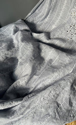 Load image into Gallery viewer, Women's Lakhnavi Handcrafted Linen Cotton Semi -Stitched Anarkali And Dupatta Set - HONC0273149