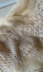 将图像加载到图库查看器中, Women's Lakhnavi Handcrafted Pure Organza Chikankari Unstitched Kurta And Dupatta Set- HONC0266923