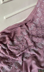 Load image into Gallery viewer, Shirin Women's Lakhnavi Handcrafted Mul Chanderi Unstitched Chikankari Full Suit Material - HONC0339566