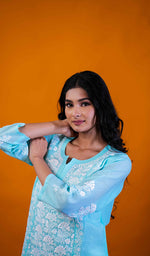 Load image into Gallery viewer, Naira Women's Lucknowi Handcrafted Cotton Chikankari Kurti - HONC0164270