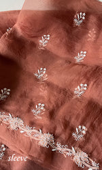 将图像加载到图库查看器中, Women's Lakhnavi Handcrafted Pure Organza Chikankari Unstitched Kurta And Dupatta Set- HONC0319192