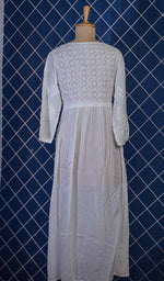 Load image into Gallery viewer, Women's Lucknowi Handcrafted Modal Cotton Chikankari Angrakha - HONC0210167