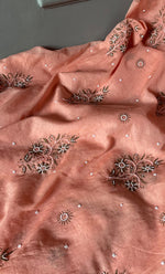 Load image into Gallery viewer, Women's Lakhnavi Handcrafted Mul Chanderi Unstitched Kurta And Dupatta Set- HONC0238882