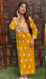将图像加载到图库查看器中, Amal Women's Lakhnavi Handcrafted Cotton Chikankari Kurti - HONC0234268