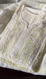 Load image into Gallery viewer, Aaliyah Women's Lakhnavi Handcrafted Mul Chanderi Semi - Stitched Kurta And Dupatta Set - HONC0253631