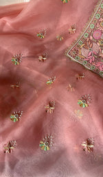 Load image into Gallery viewer, Pink Cotton Unstitched Kurta And Dupatta